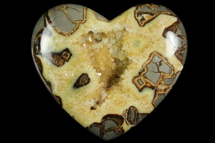 Polished Utah Septarian Heart - Beautiful Crystals #167864